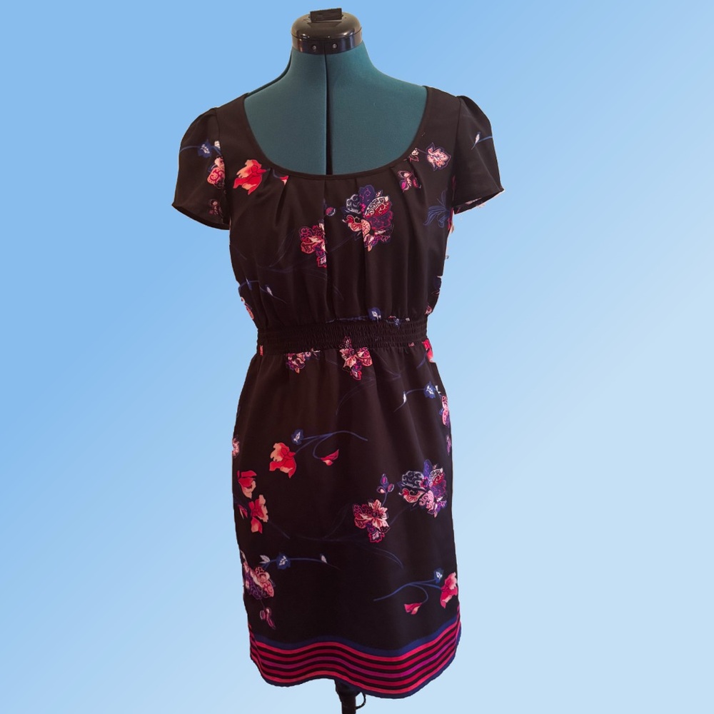 Lovely Black Floral Jacob Dress - Size XS